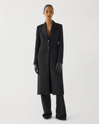 Meliha Coat in Grain de Poudre Wool,  Black - Veronica De Piante
