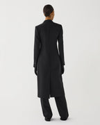 Meliha Coat in Grain de Poudre Wool,  Black - Veronica De Piante