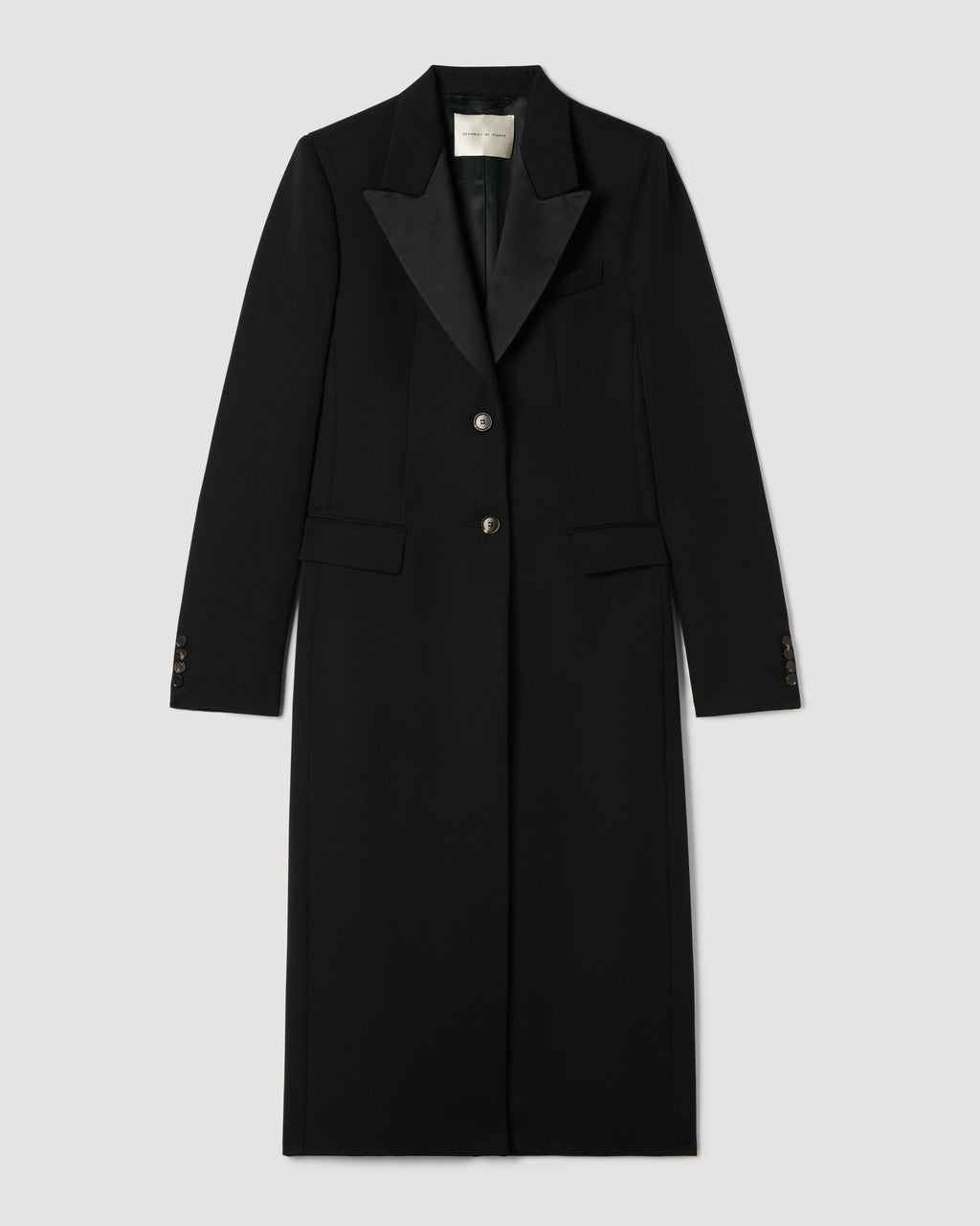 Meliha Coat in Grain de Poudre Wool,  Black - Veronica De Piante