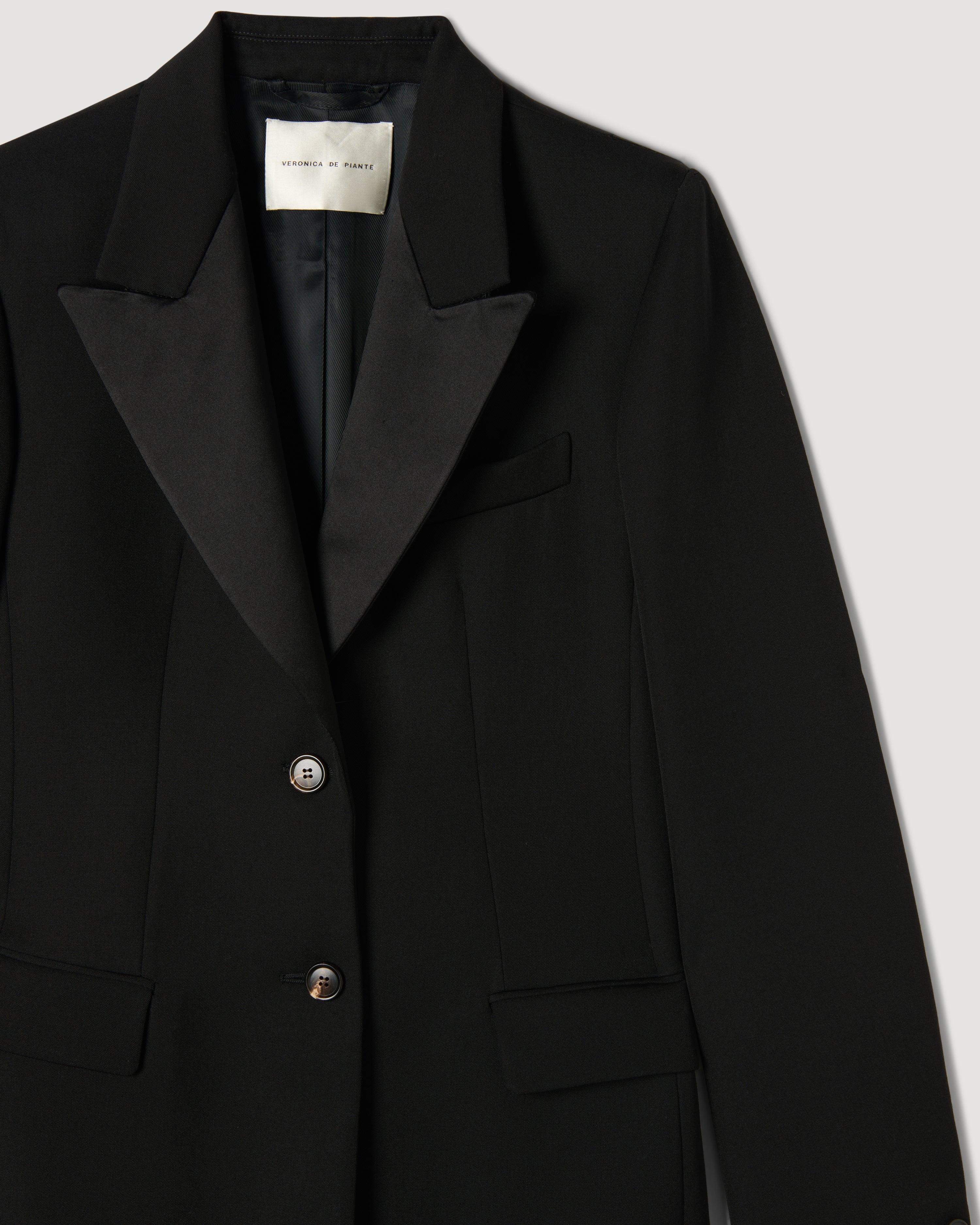Meliha Coat in Grain de Poudre Wool,  Black