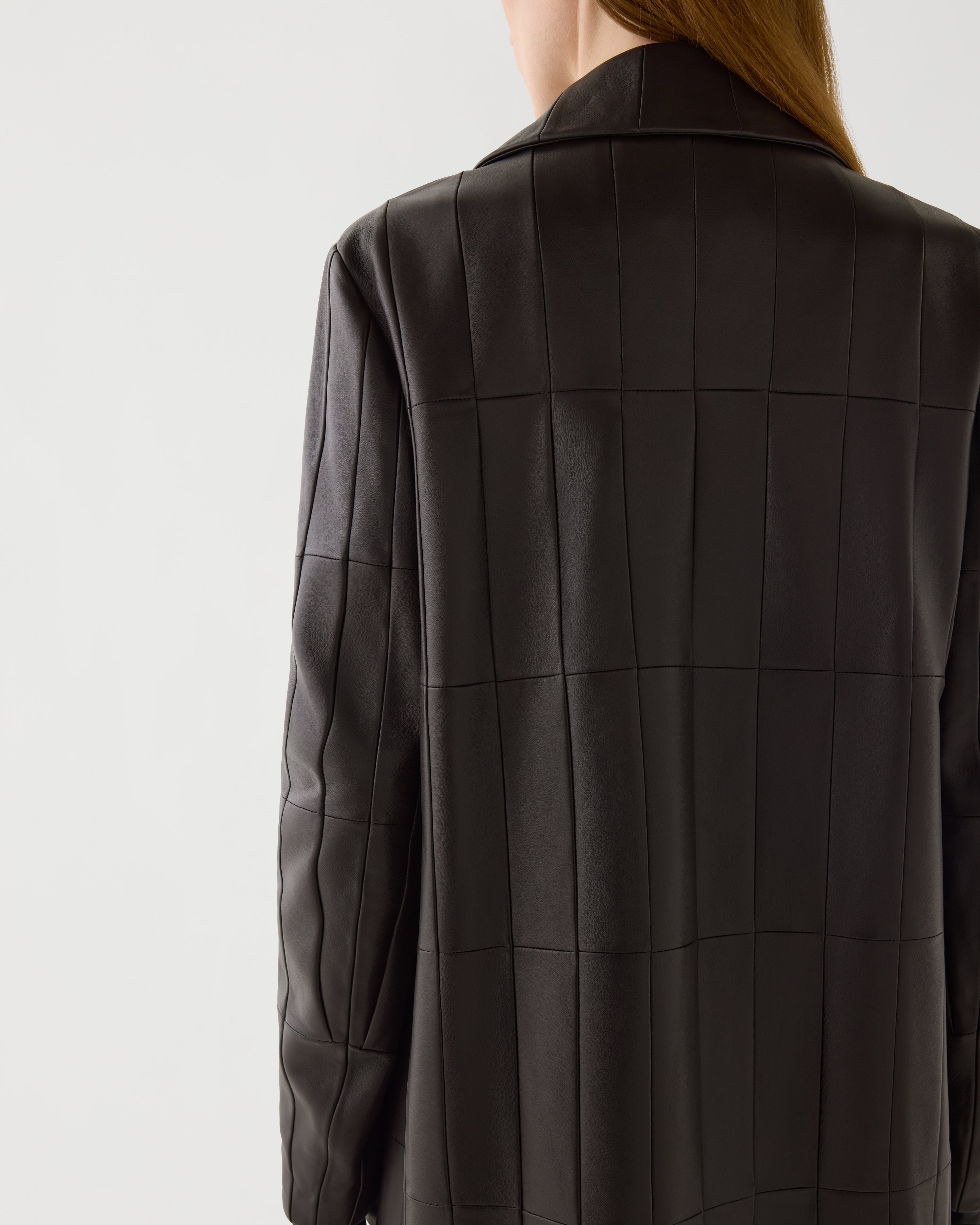 Romilly Coat in Patchwork Nappa,  Chocolate