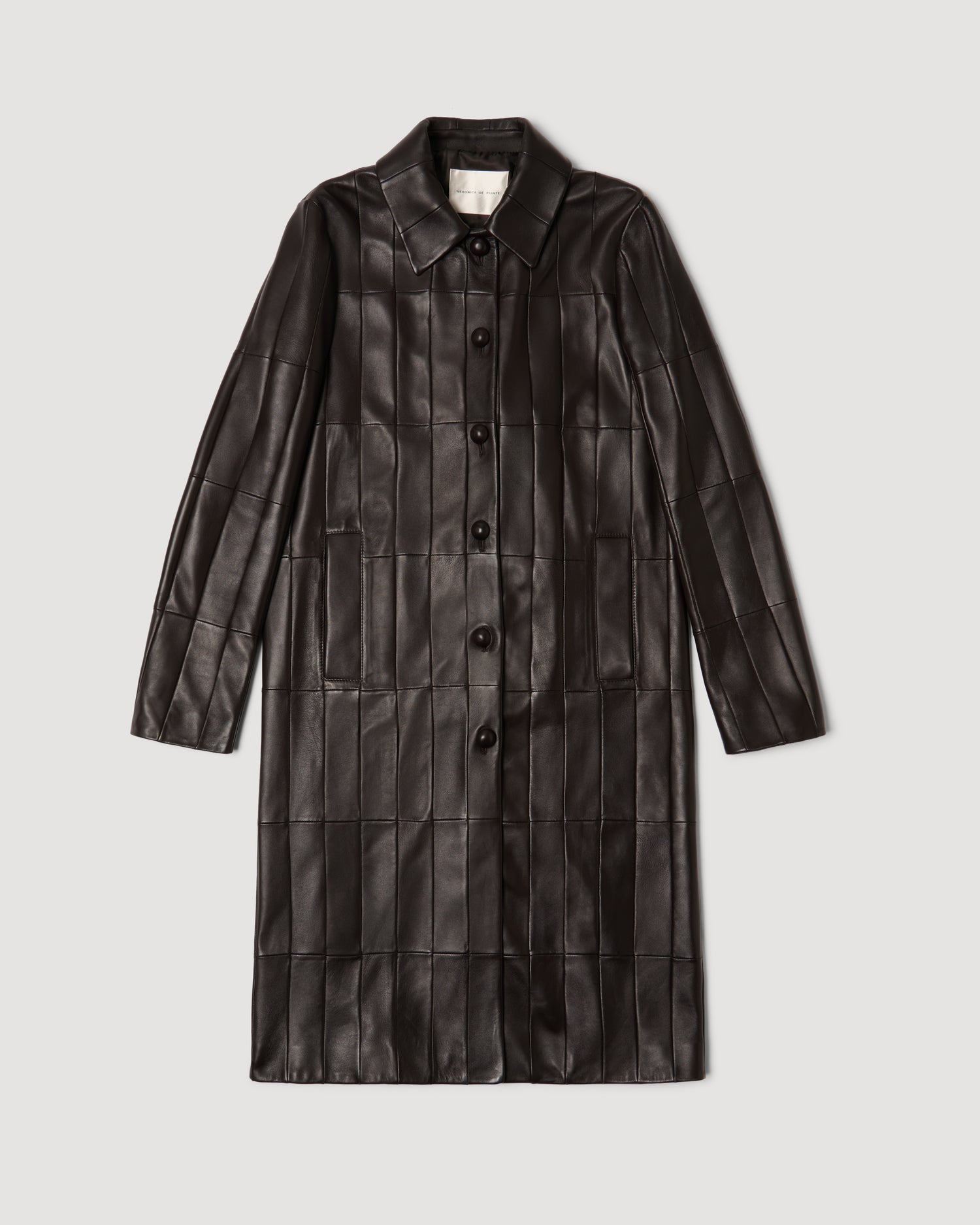 Romilly Coat in Patchwork Nappa,  Chocolate