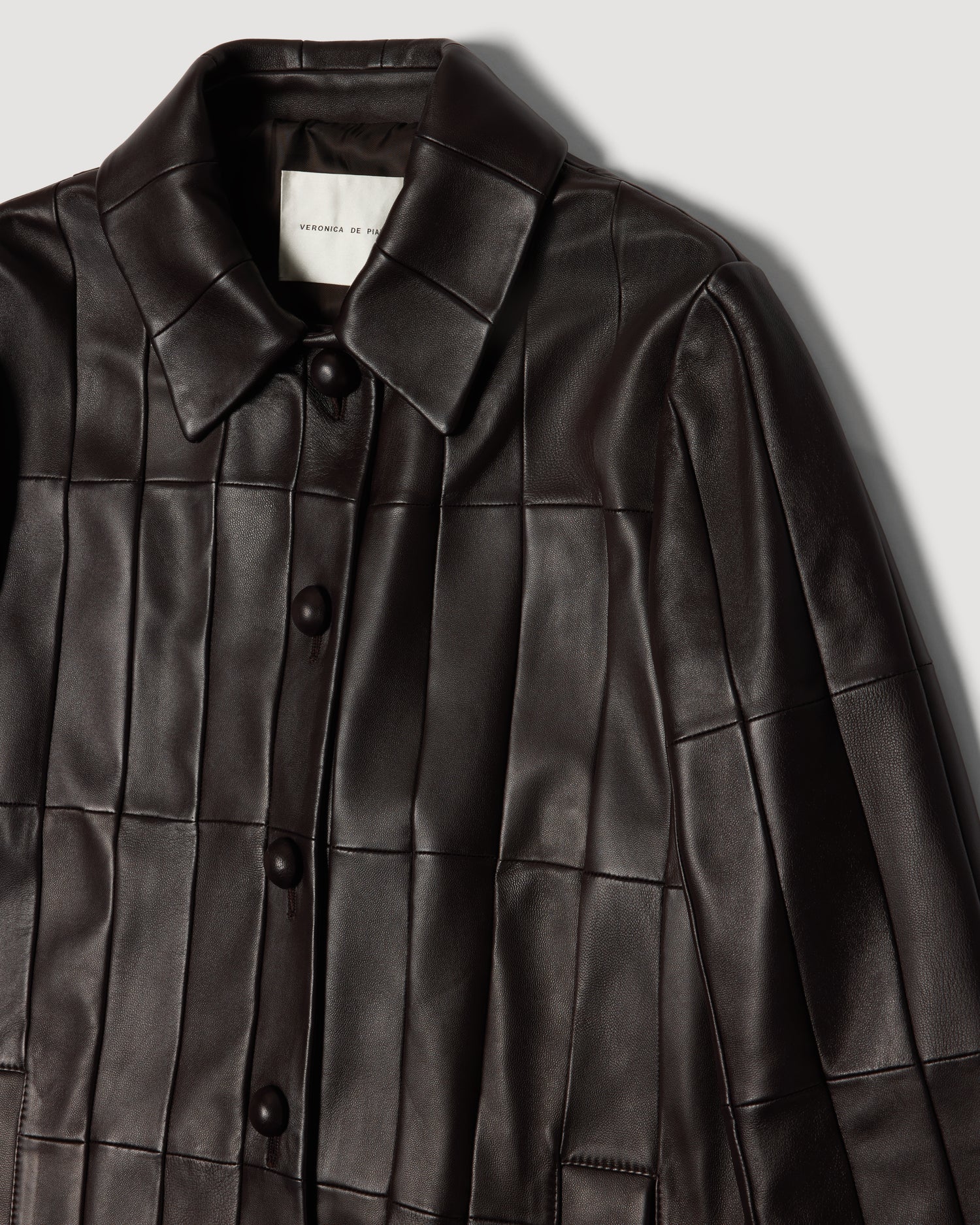 Romilly Coat in Patchwork Nappa,  Chocolate