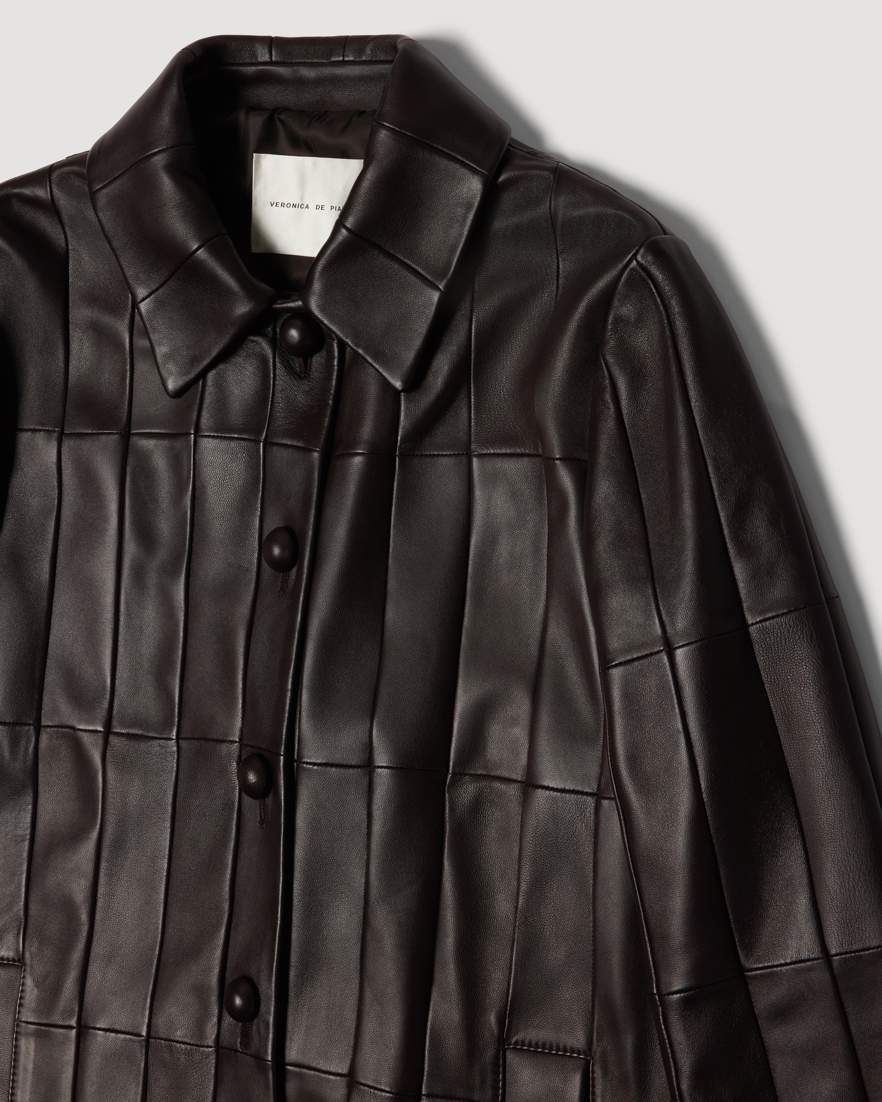 Romilly Coat in Patchwork Nappa,  Chocolate