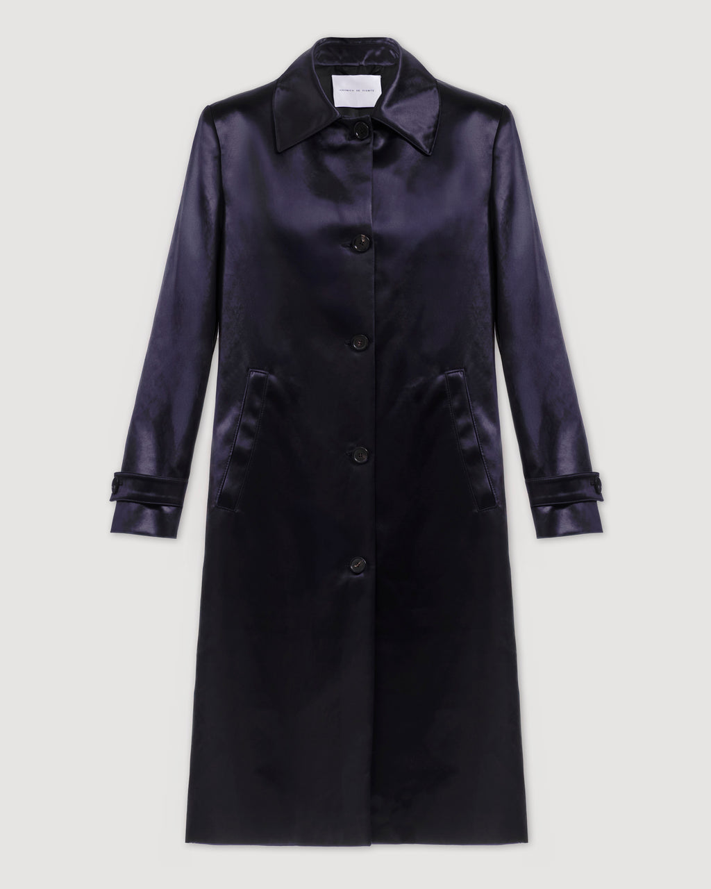 Heather Coat in Technical Cotton, Plum - Veronica De Piante