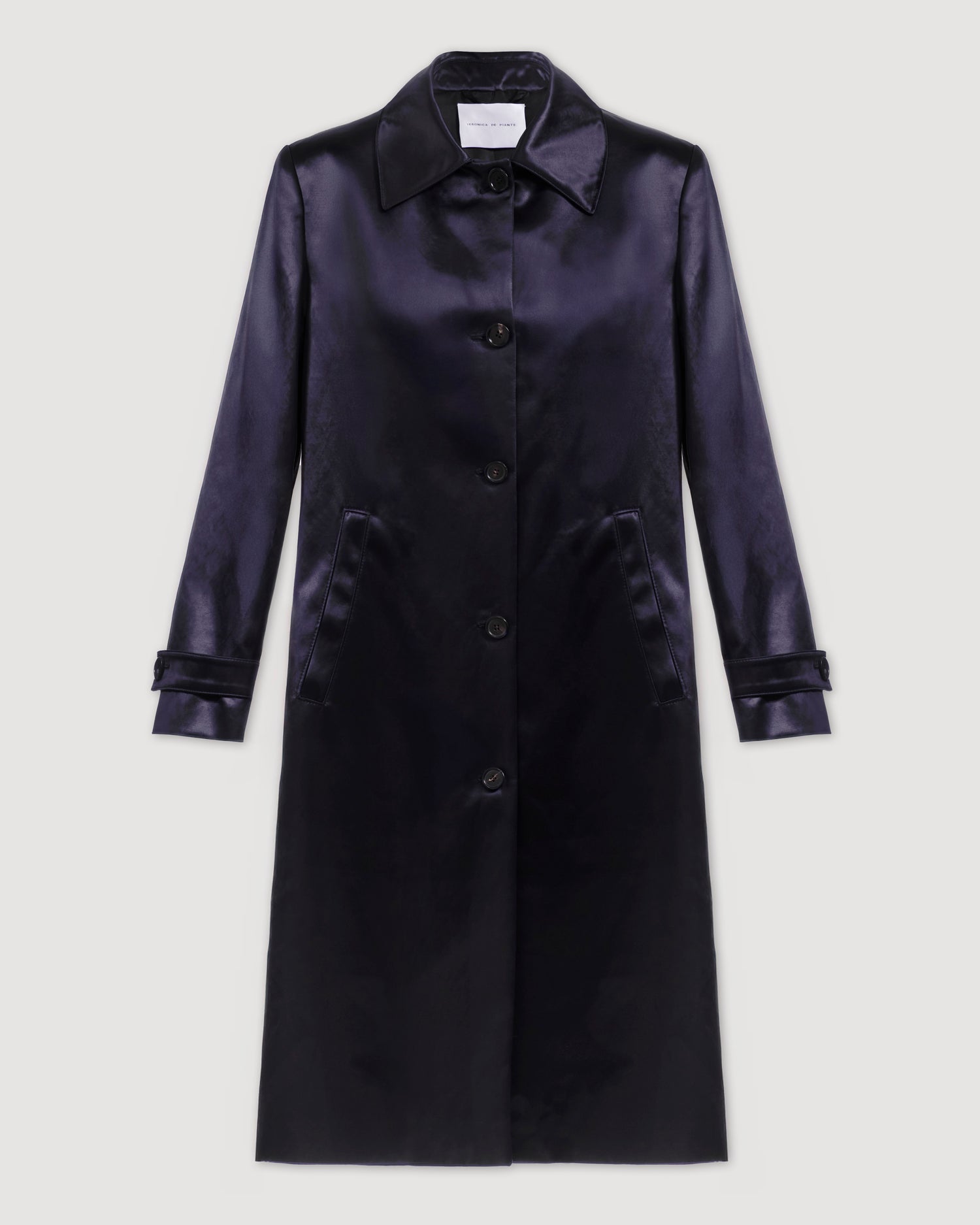 Heather Coat in Technical Cotton, Plum