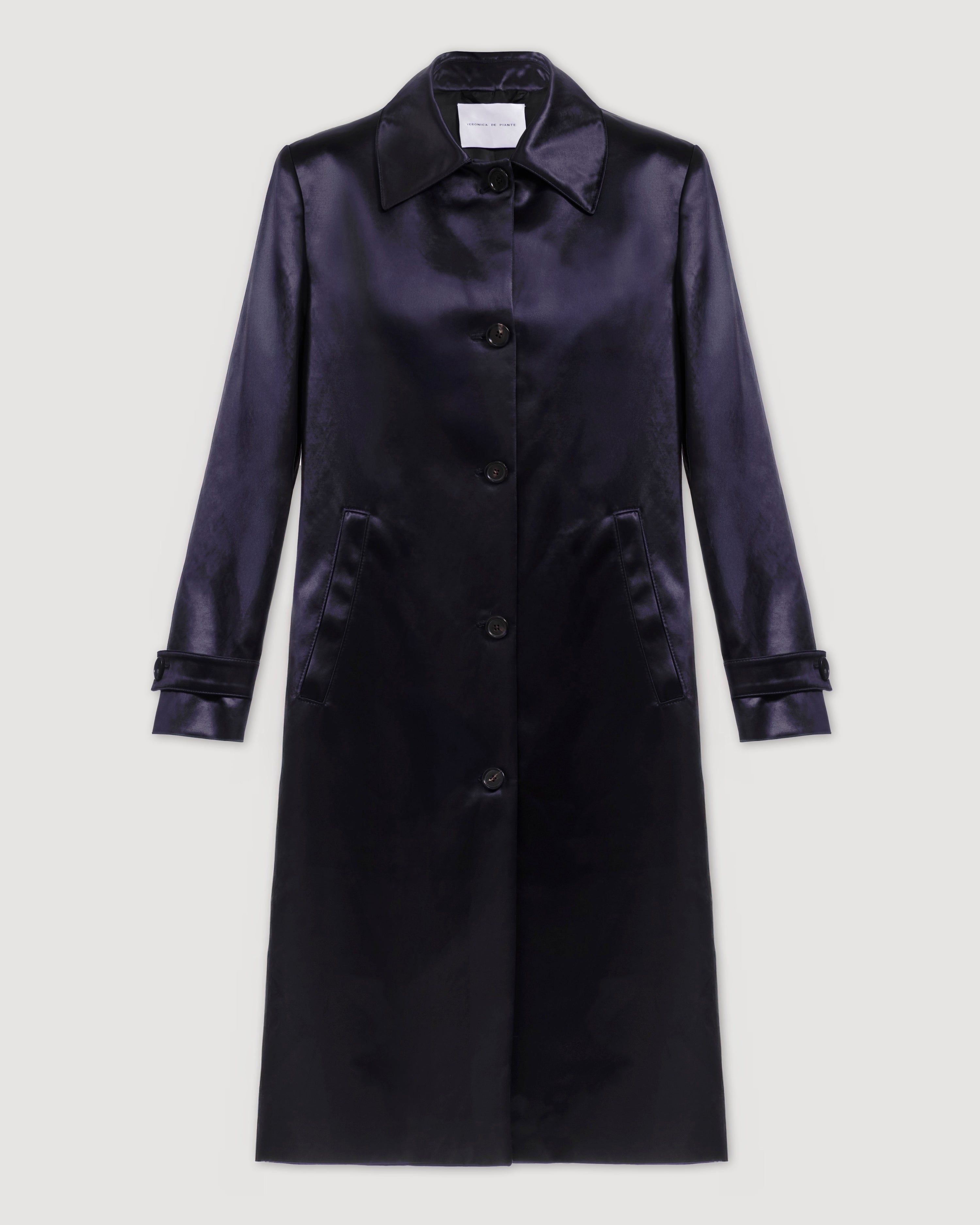 Heather Coat in Technical Cotton, Plum