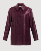 Jess Jacket in Nappa Leather, Maroon - Veronica De Piante