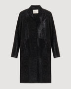 Gabriele Coat in Calf Hair, Dark Grey Leopard - Veronica De Piante