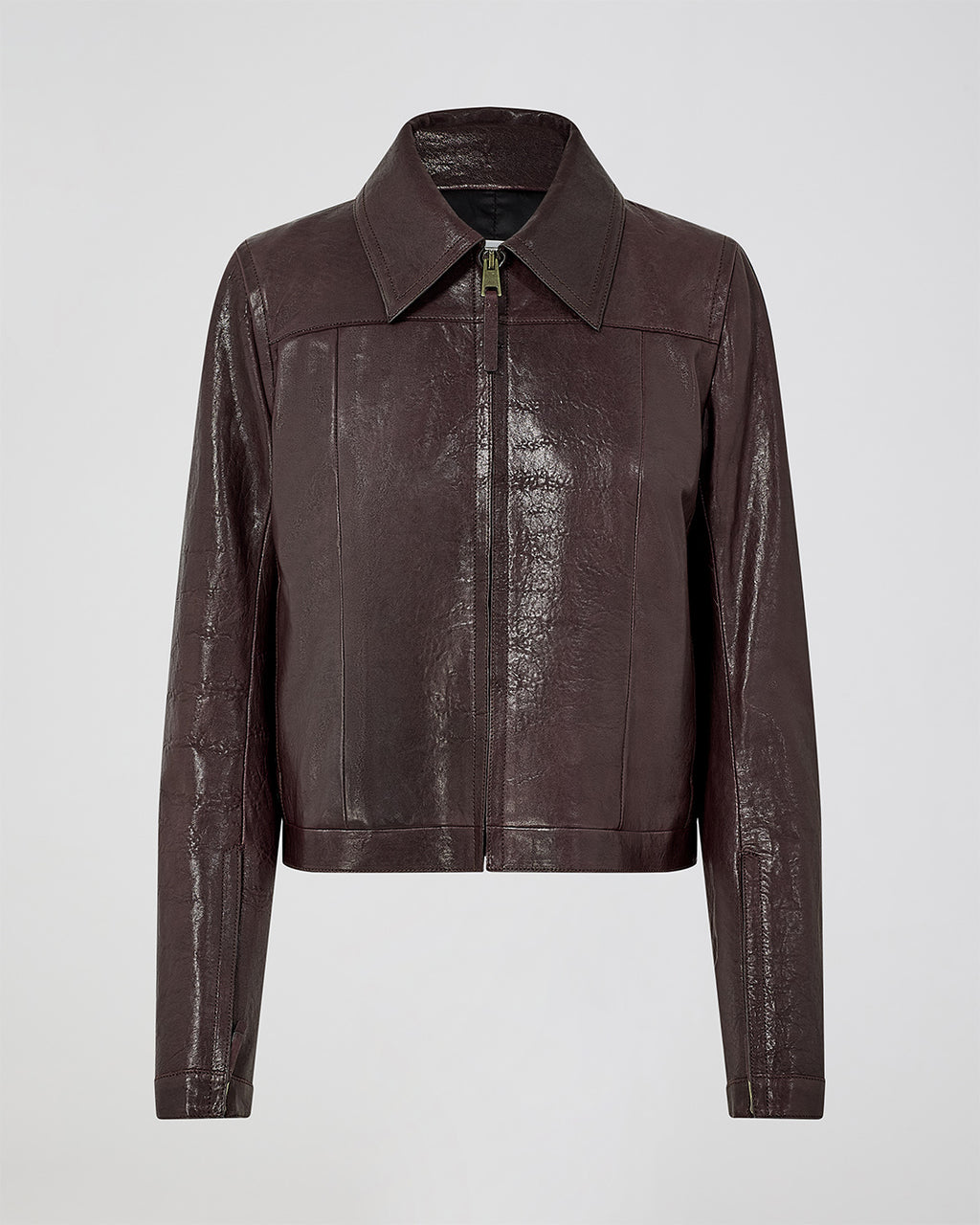Colette Jacket In Leather, Chocolate