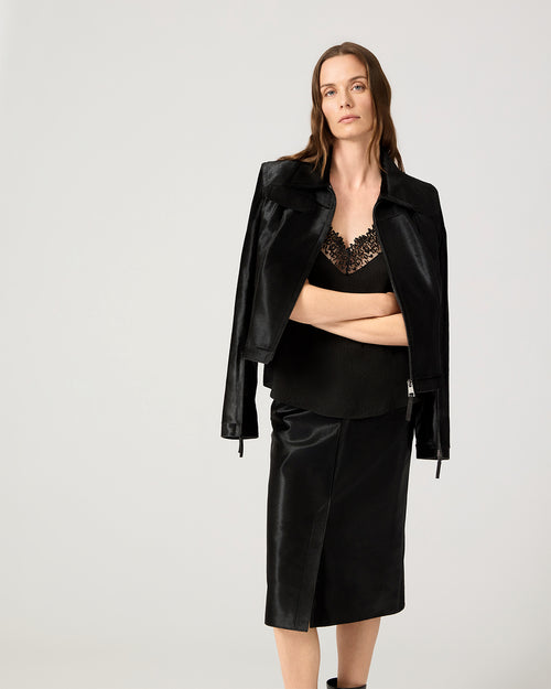 Colette Jacket In Calf Hair, Black