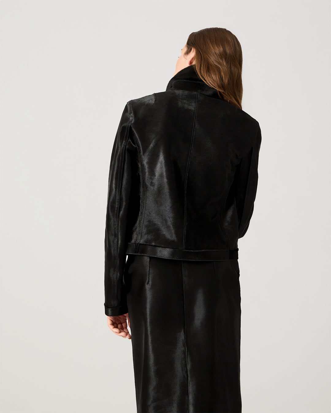 Colette Jacket In Calf Hair, Black