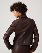 Colette Jacket In Leather, Chocolate