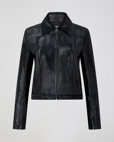 Colette Jacket In Calf Hair, Black