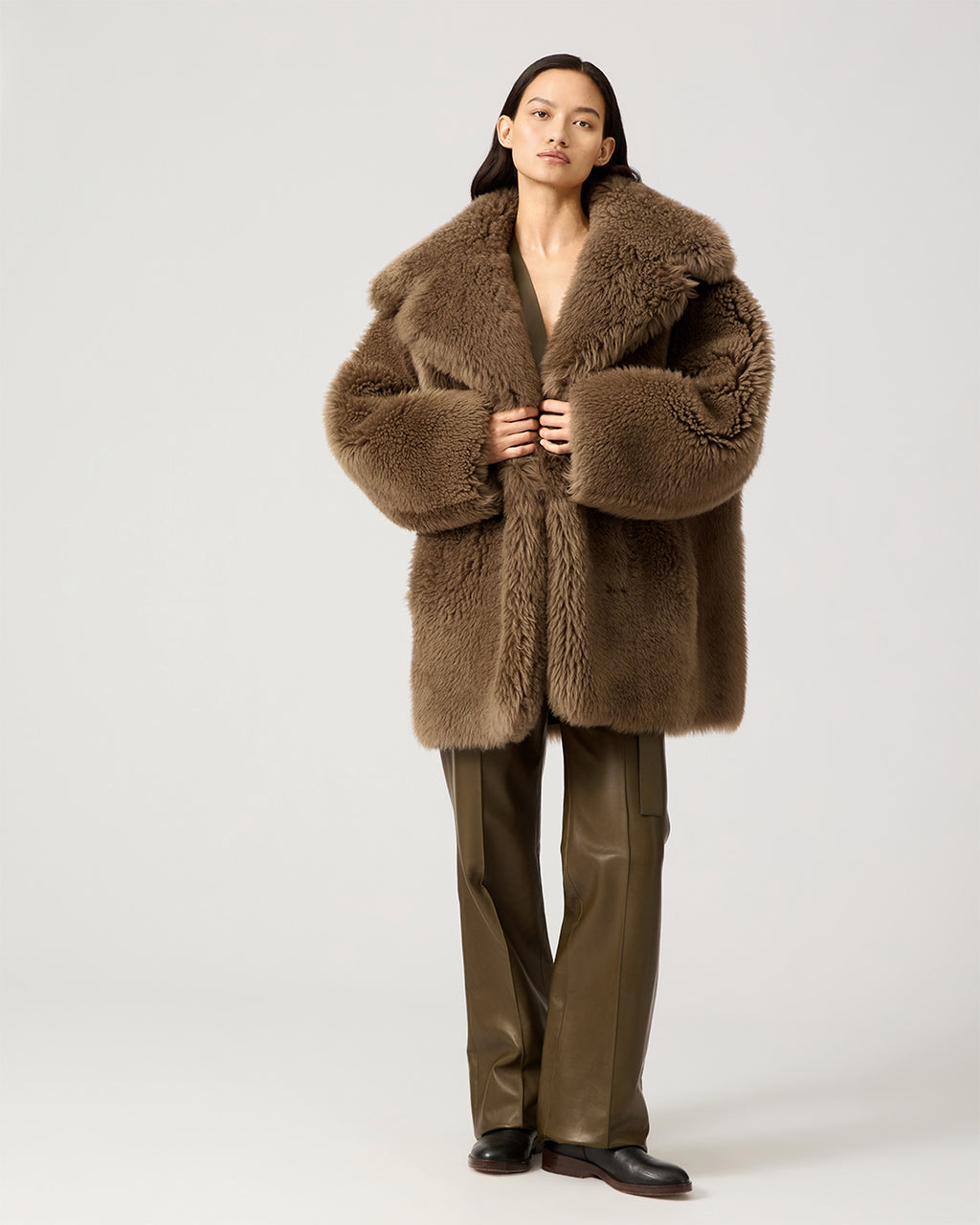 Gabriel Coat In Shearling, Brown