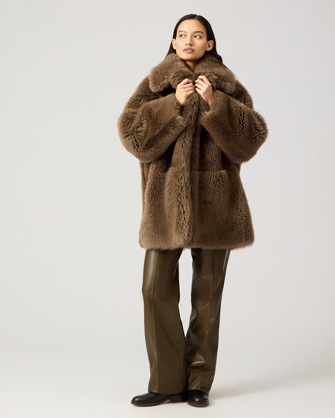 Gabriel Coat In Shearling, Brown