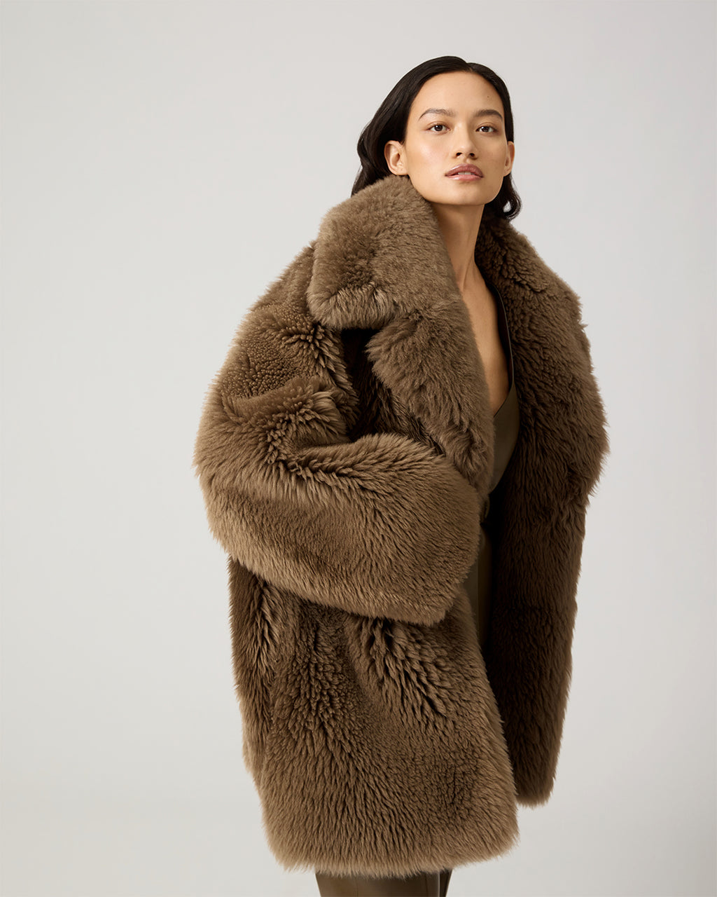 Gabriel Coat In Shearling, Brown