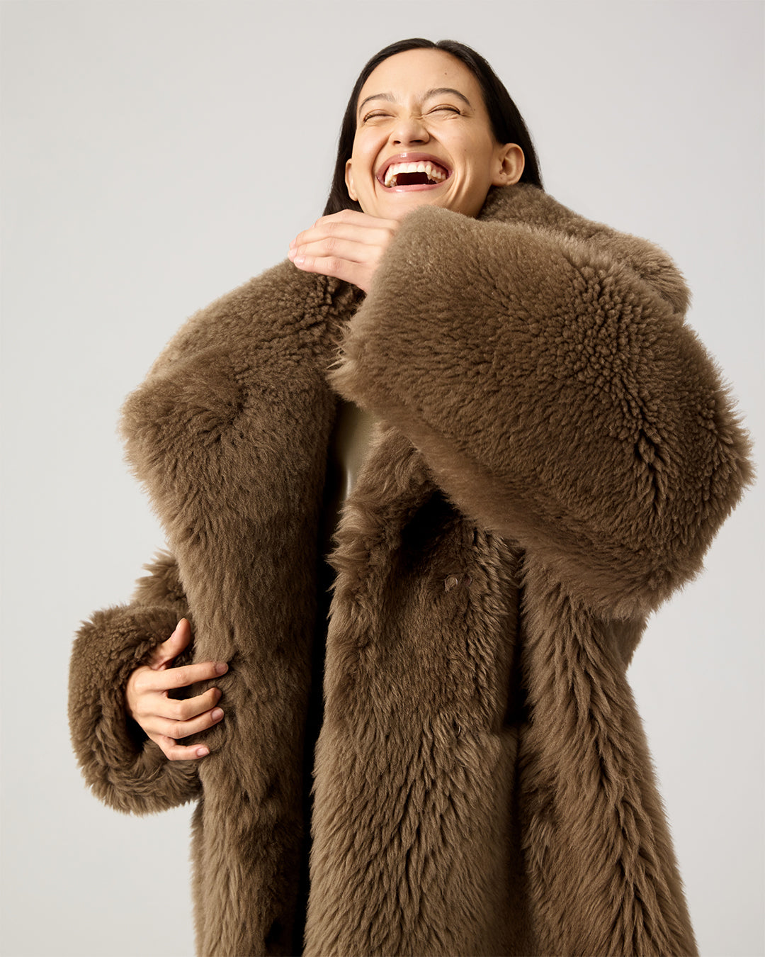 Gabriel Coat In Shearling, Brown
