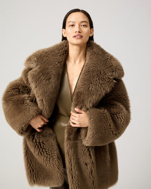 Gabriel Coat In Shearling, Brown