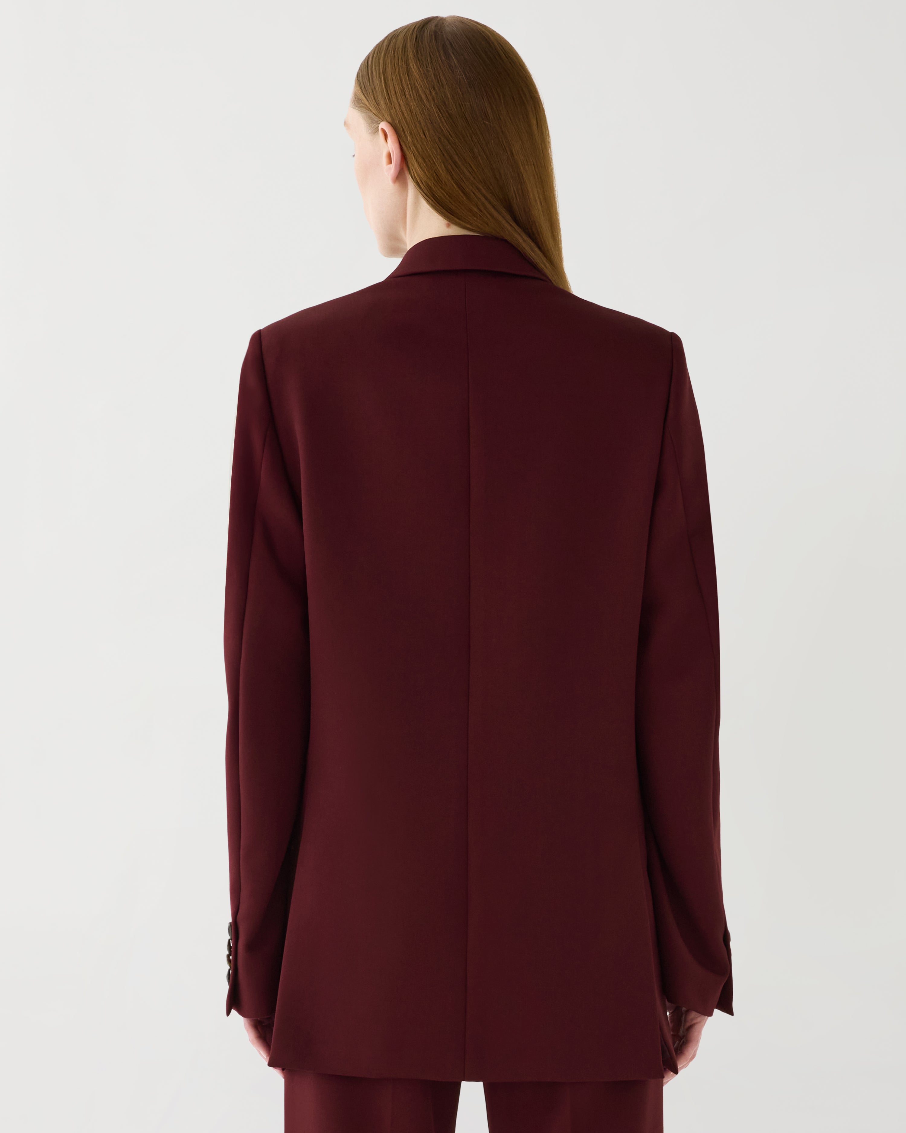 Sebastian Jacket in Grain de Poudre Wool, Garnet