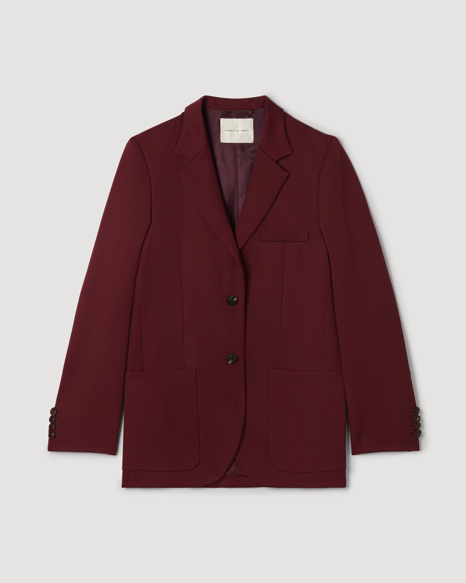 Sebastian Jacket in Grain de Poudre Wool, Garnet
