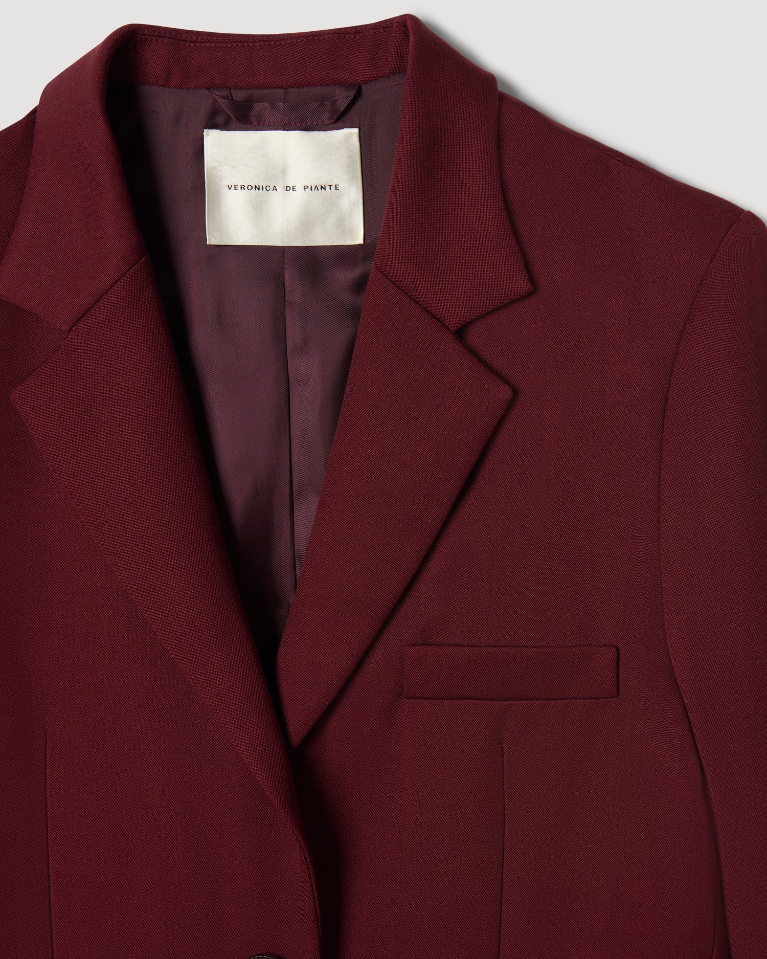 Sebastian Jacket in Grain de Poudre Wool, Garnet