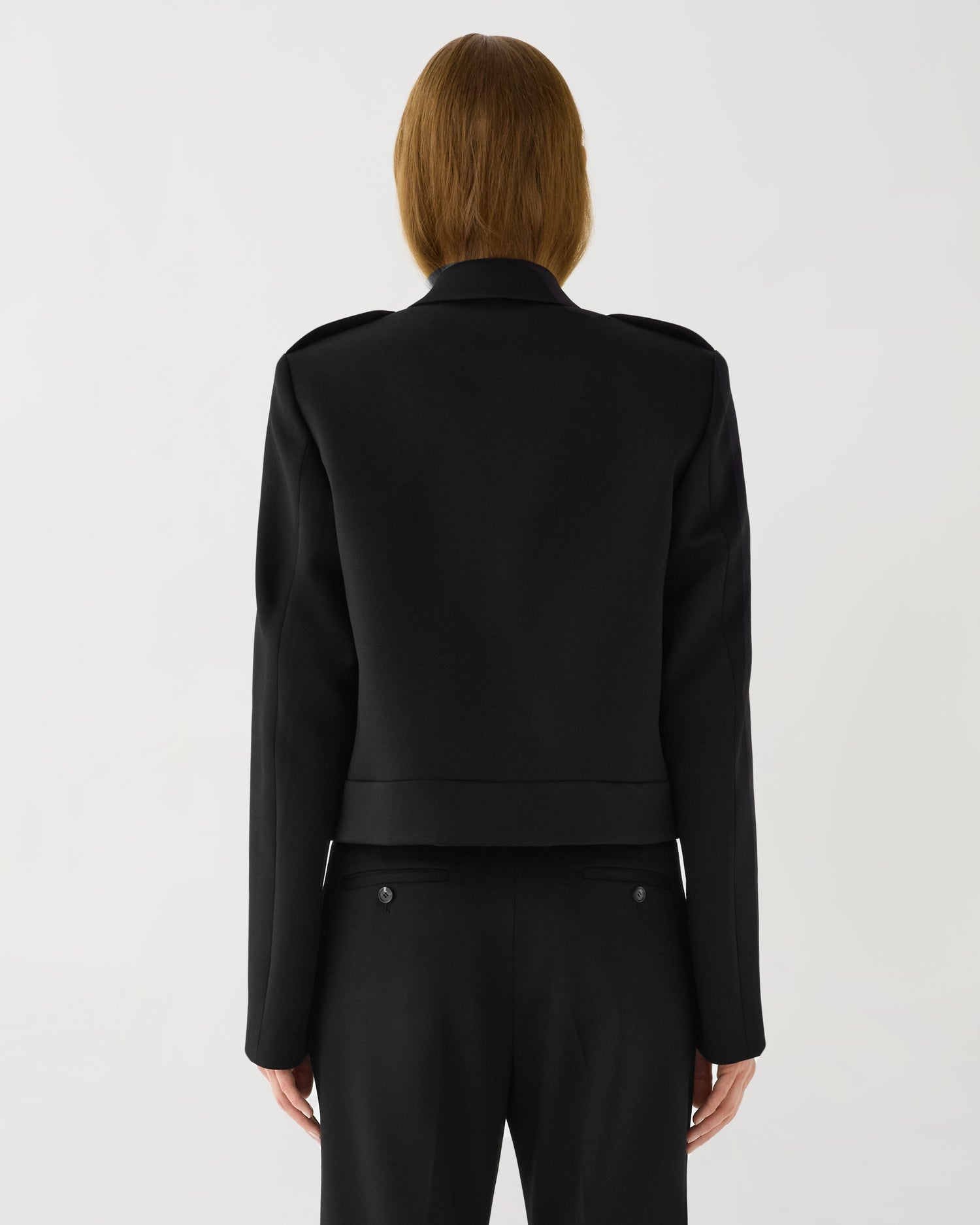 Birdie Jacket in Stretch Wool Twill,  Black