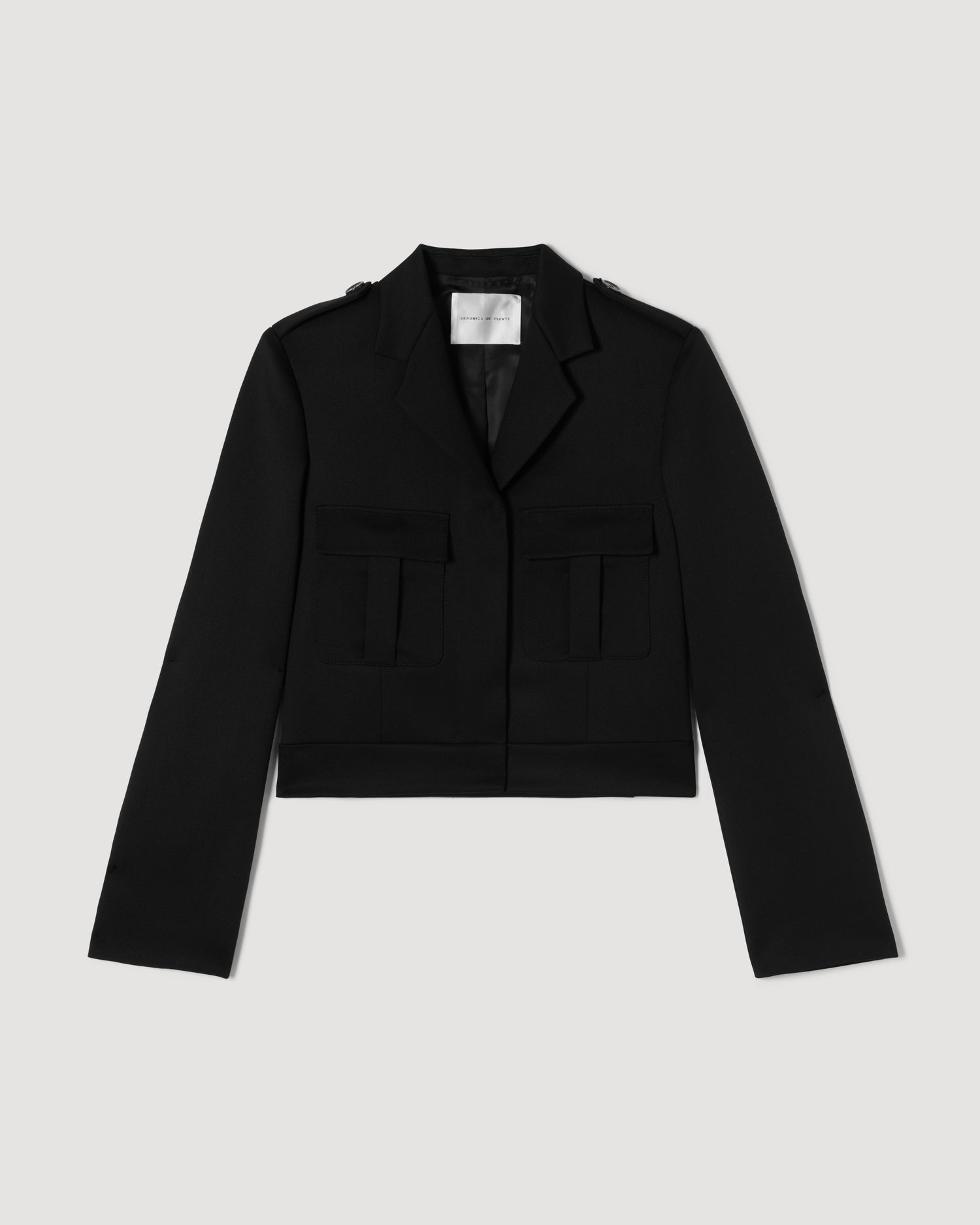 Birdie Jacket in Stretch Wool Twill,  Black