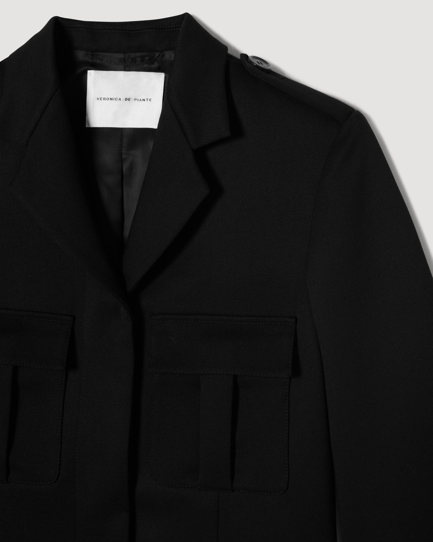 Birdie Jacket in Stretch Wool Twill,  Black