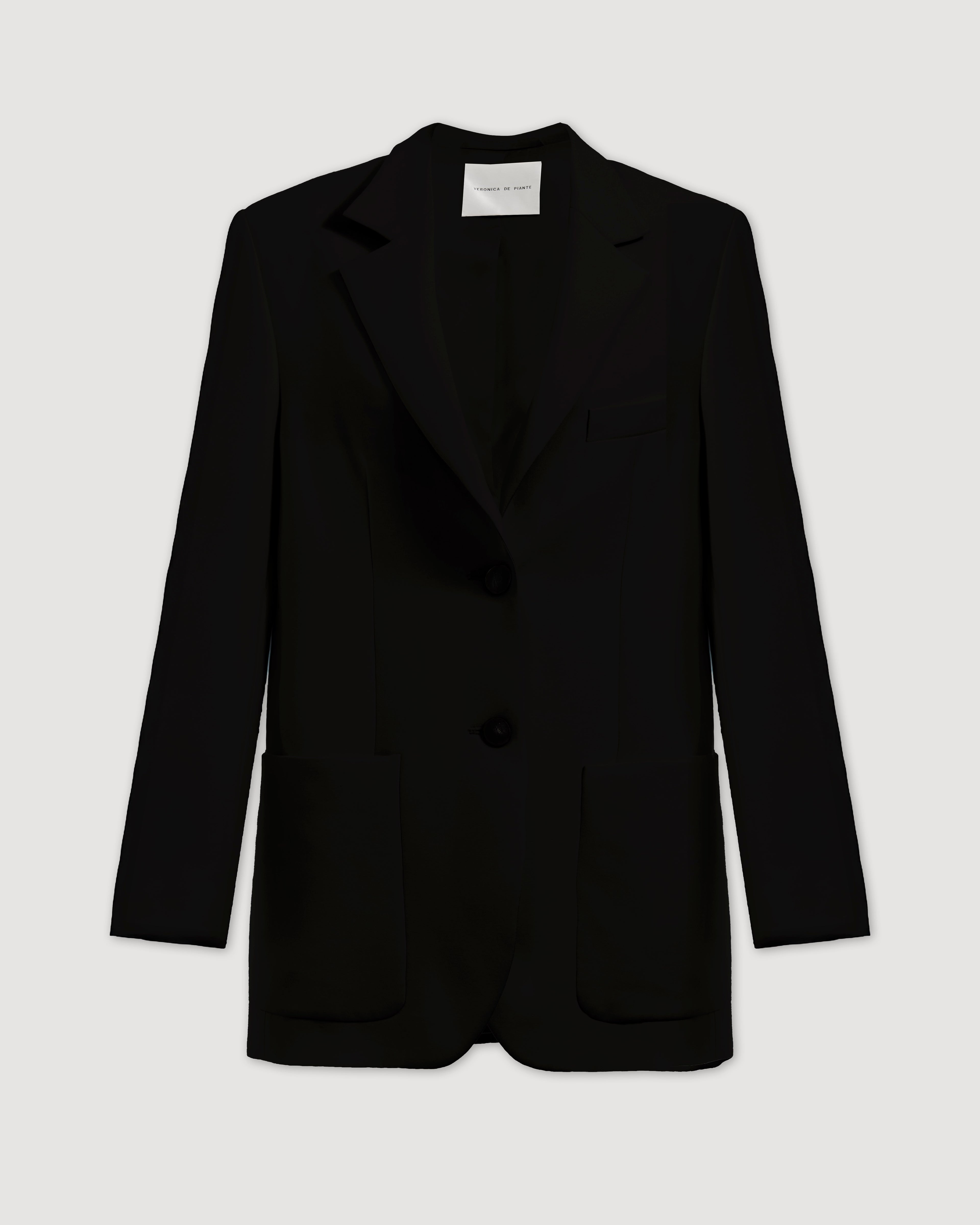 Sebastian Jacket in Silk, Black - Veronica De Piante