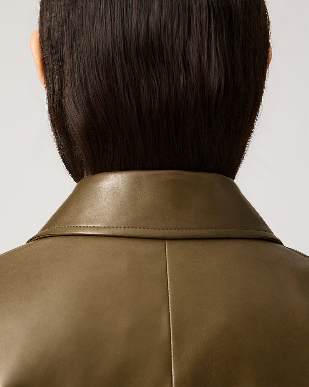 Marlene Jacket In Plongé Leather, Dark Olive