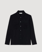 Jamie Shirt in Wool Voile, Black - Veronica De Piante