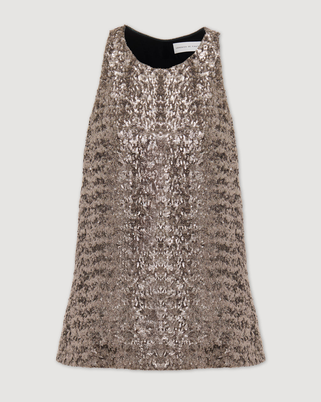 Alizeh Top in Flat Sequins, Champagne - Veronica De Piante