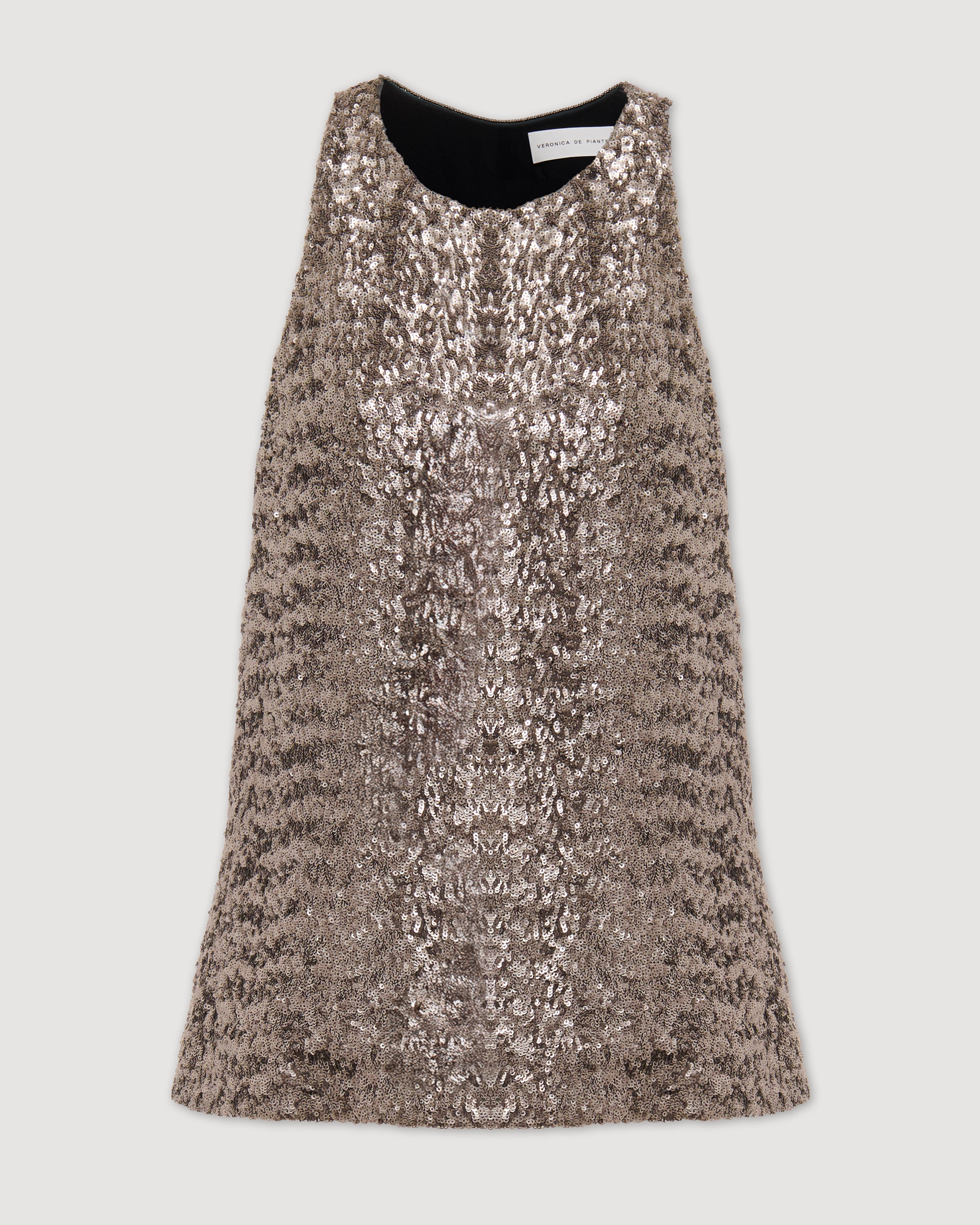 Alizeh Top in Flat Sequins, Champagne