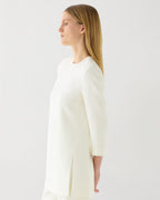 Ambar Tunic in Stretch Viscose Crepe, Off-White - Veronica De Piante