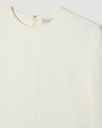 Ambar Tunic in Stretch Viscose Crepe, Off-White - Veronica De Piante