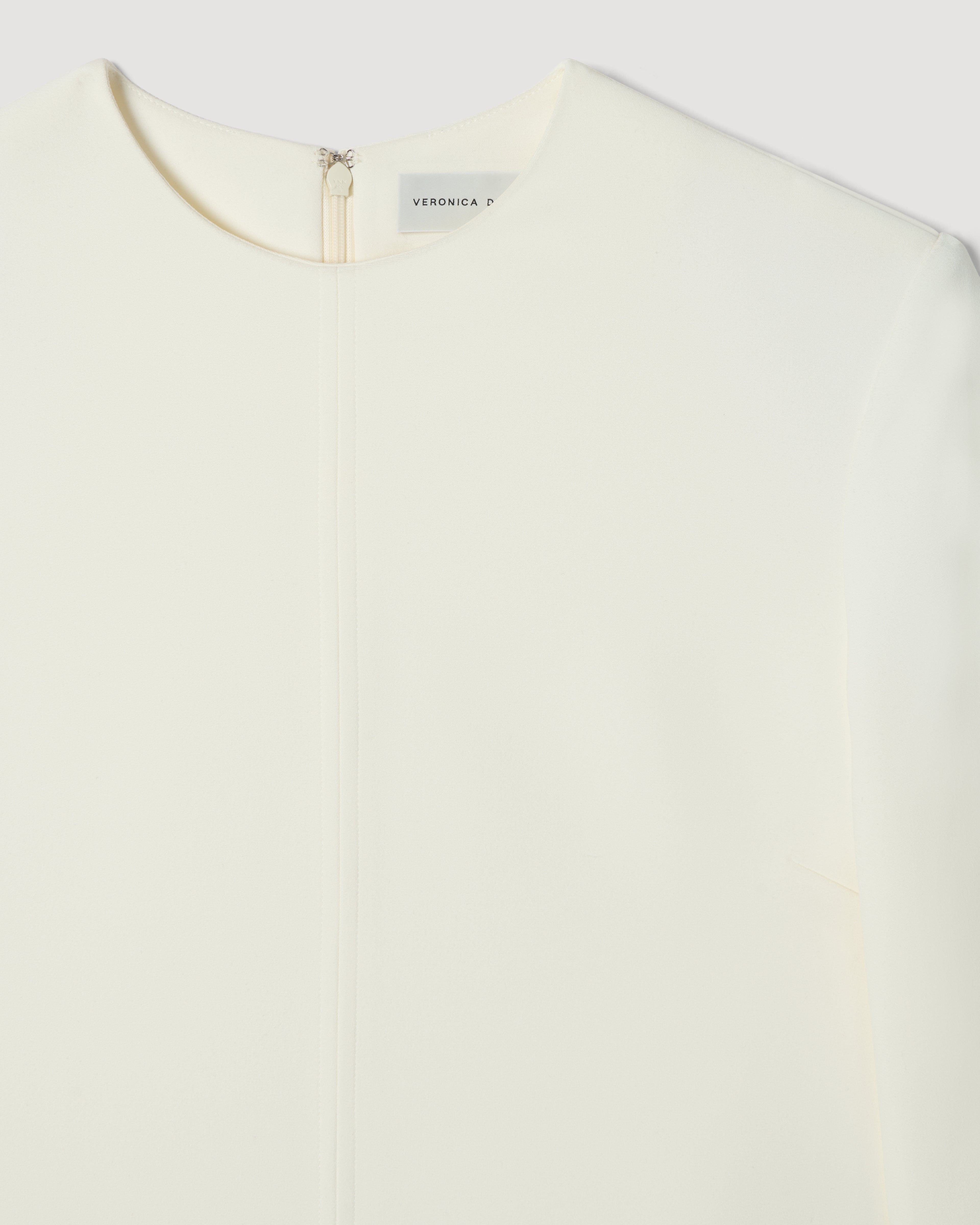 Ambar Tunic in Stretch Viscose Crepe, Off-White - Veronica De Piante