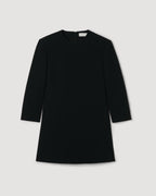 Black Ambar Tunic by Veronica De Piante made from stretch viscose crepe, featuring a flowing silhouette and elegant design.