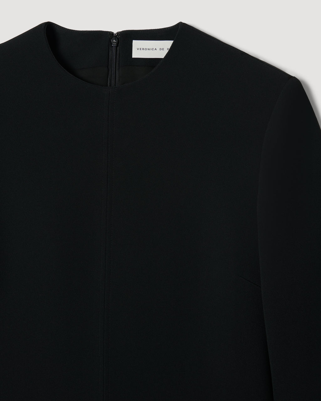 Black Ambar Tunic by Veronica De Piante in stretch viscose crepe, featuring a sleek design and comfortable fit.