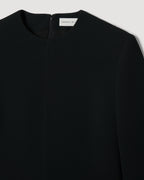 Black Ambar Tunic by Veronica De Piante in stretch viscose crepe, featuring a sleek design and comfortable fit.
