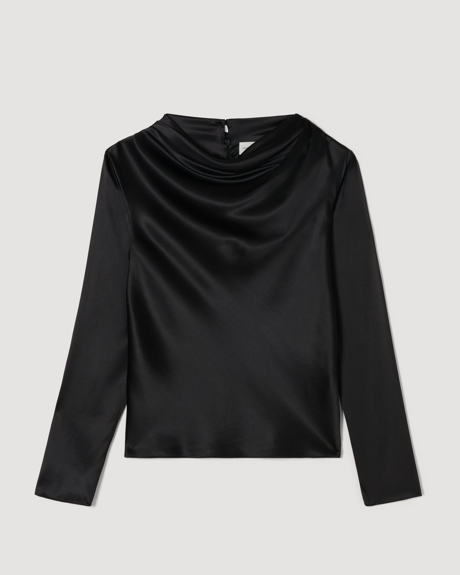 Cecilia Top in Stretch Satin,  Black
