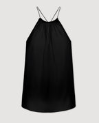 Greta Top in Silk, Black - Veronica De Piante
