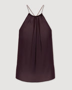 Greta Top in Silk, Deep Plum - Veronica De Piante
