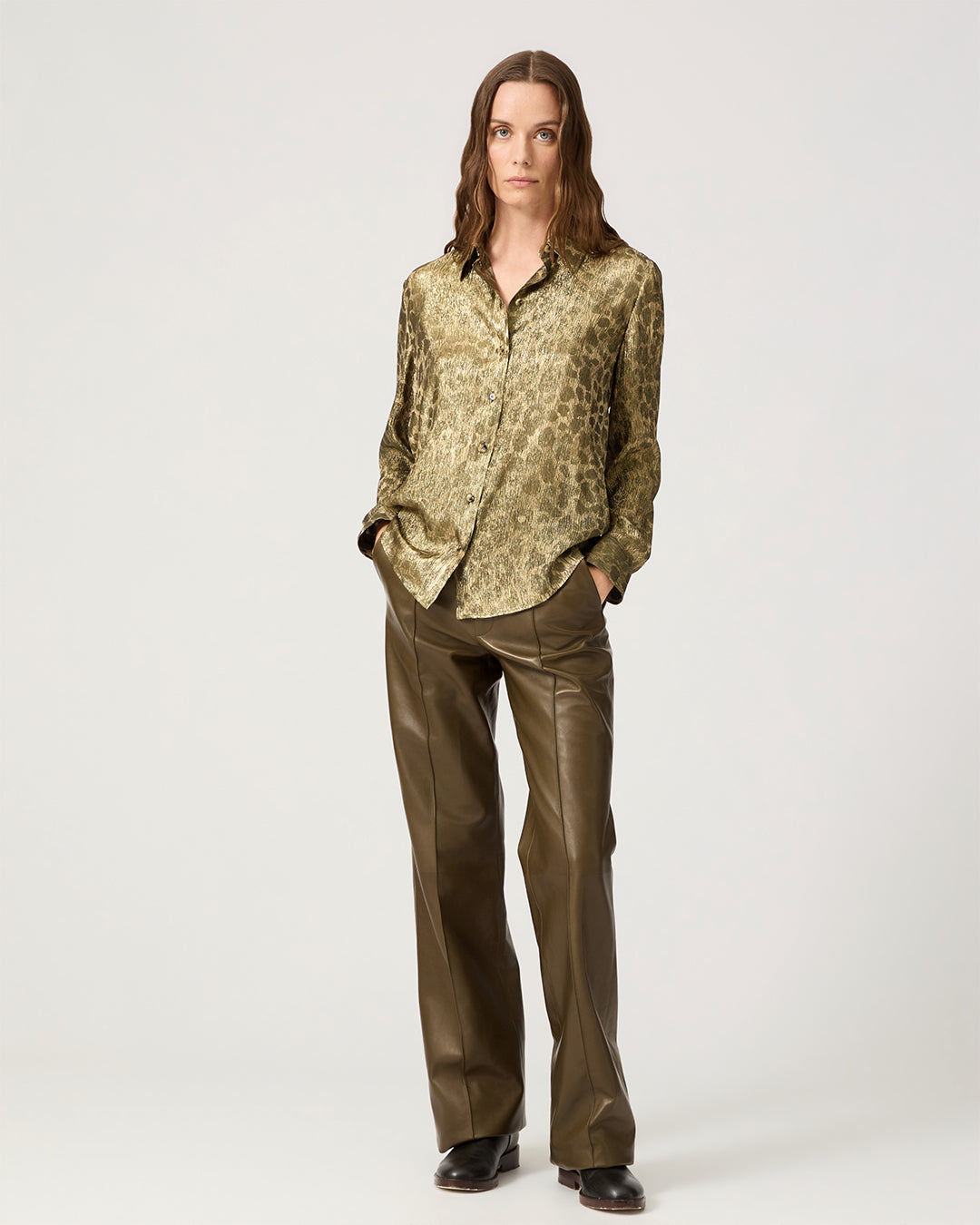 Julieta Shirt In Silk, Gold