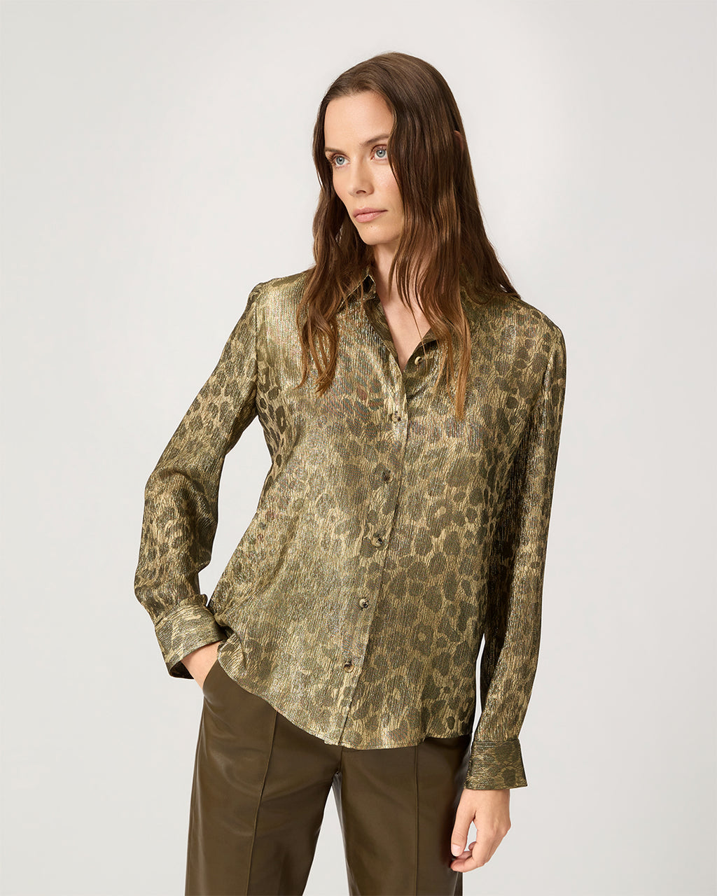 Julieta Shirt In Silk, Gold