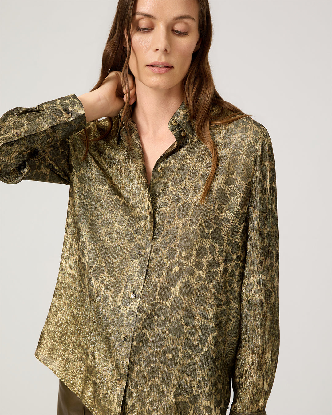Julieta Shirt In Silk, Gold