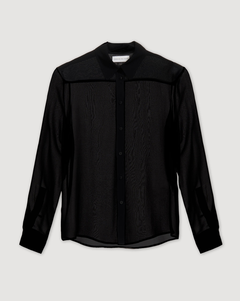 Julieta Shirt in Silk Georgette, Black - Veronica De Piante