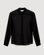 Julieta Shirt in Silk Georgette, Black - Veronica De Piante