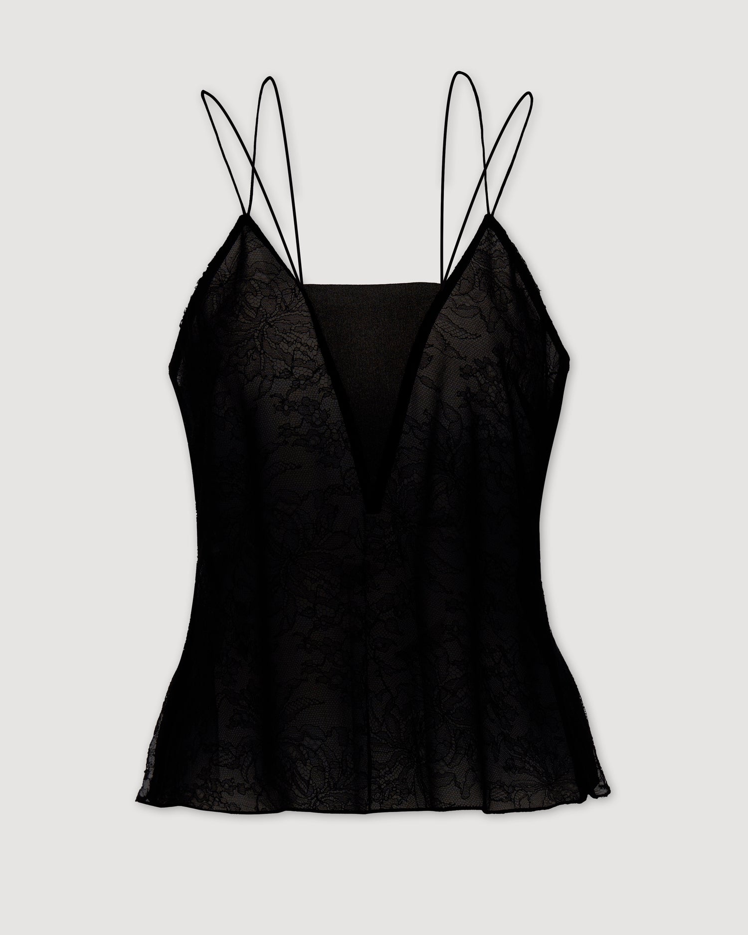 Mariana Camisole in Lace, Black