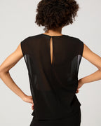 Dorian Top In Wool Voile, Black
